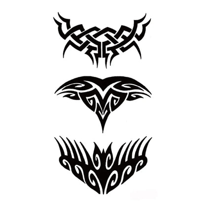 Tattoo Stickers Totem Black Color Flash Temporary Waterproof Party Fake Makeup Neck Hand Arm Body Art for Men Women
