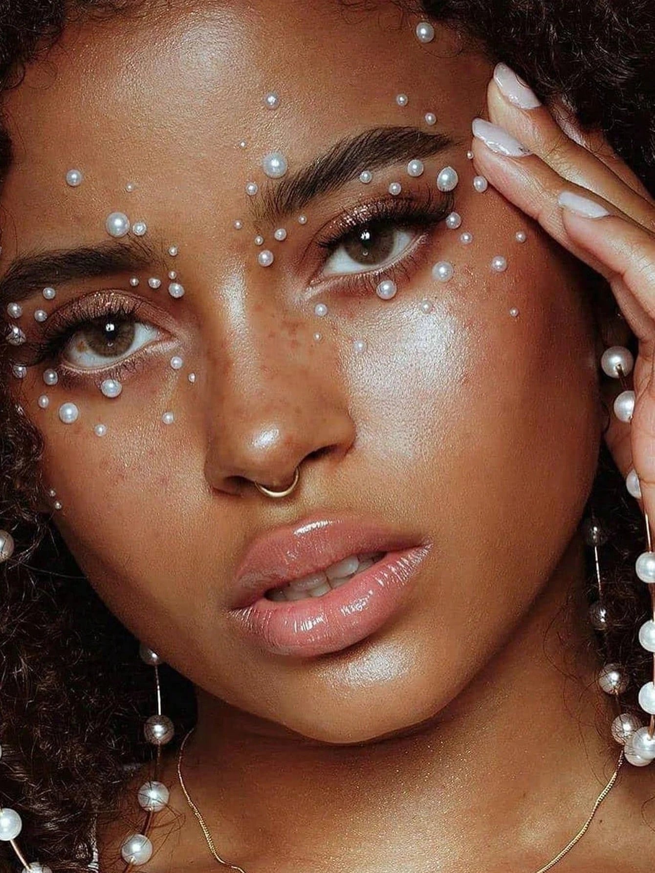 1/2/3Pcs Gold Face Gems Glitter Body Glittery Stereo Gem Stickers Rave Accessories Makeup Rhinestone Stickers For Music Festival