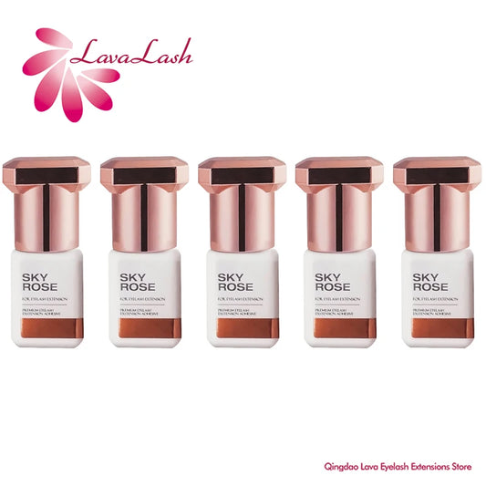 5 Bottles SKY Rose Glue Eyelash Extensions 1s Fast Drying Korea Sky Glue 5ml False Lash Glue Makeup Tools Adhesive Supplies Shop