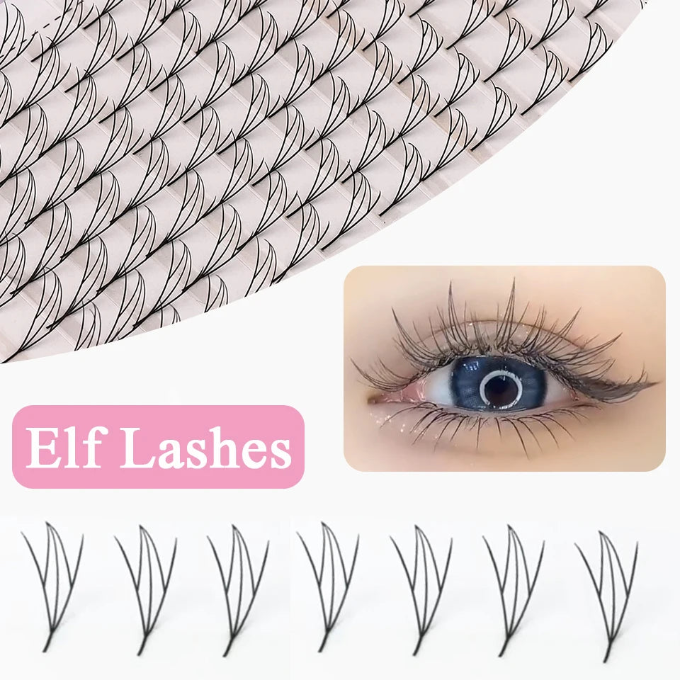 New Fashion Shiny Comic Spire Eyelash Extension Holographic Manga False Eyelashes Tinsel Anime Lashes For Christmas Party Makeup