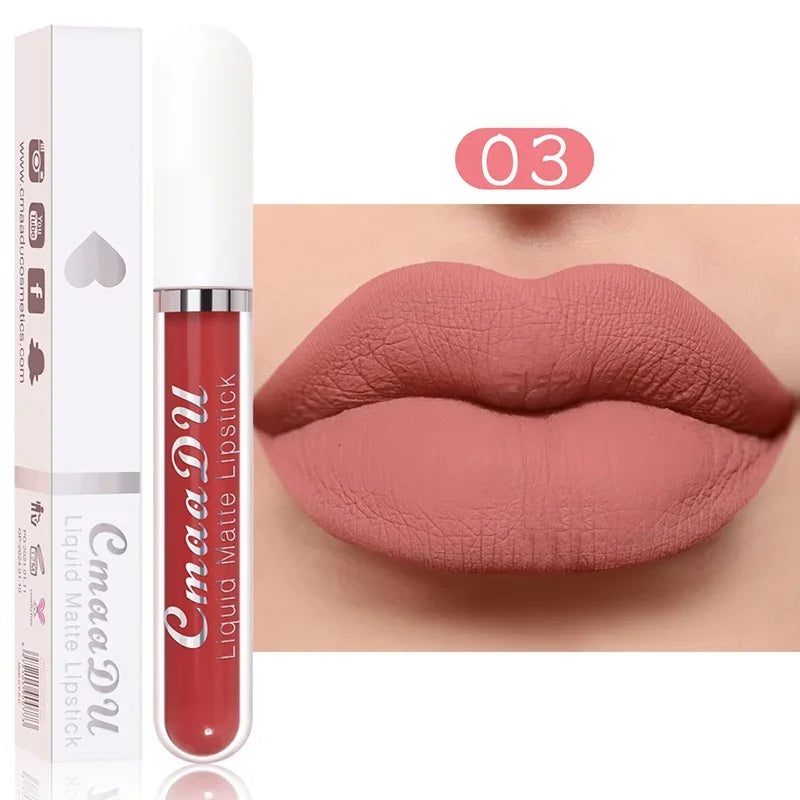 Women's Sexy Long-Lasting Velvet Matte Lip Gloss - Waterproof Nonstick Red Liquid Lipstick for Beauty Makeup