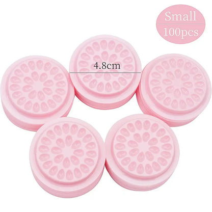 20/100pcs Eyelash Glue Stand Holder Eyelash Extension Supplies Adhesive Pallet Plastic Gasket Eye Lashes Glue Pads Makeup Tool