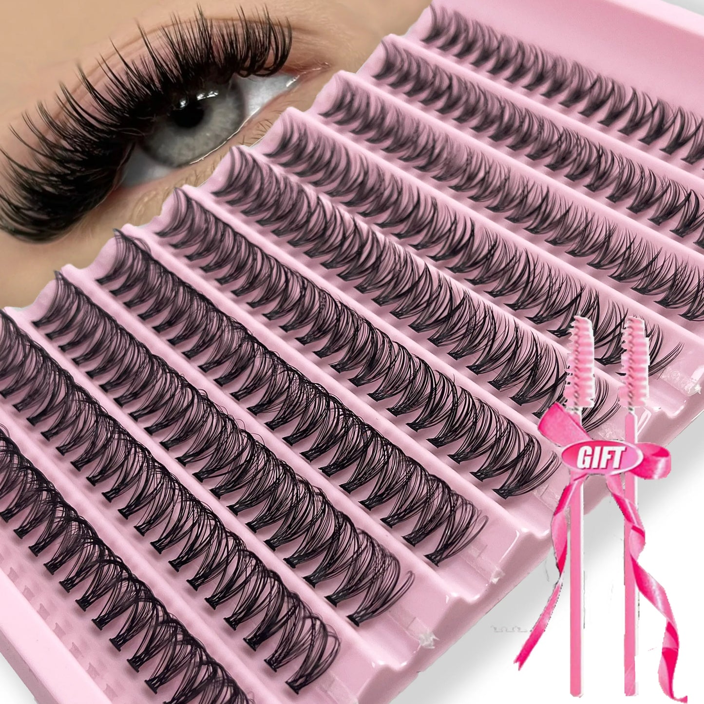 30D 40D 50D 60D Mink False Eyelash C/D Curl 8-16mm DIY Individual Eyelash Clusters Natural Eyelash Extension Makeup Tool Lashes