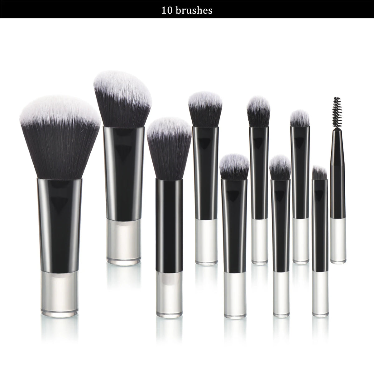 10 black Mini makeup brush Travel portable Makeup Tool Makeup Puff - Palm Brush Professional Makeup tool set