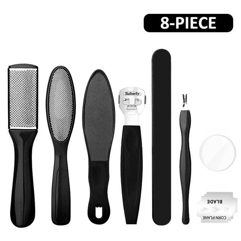 8/10-in-1 Professional Pedicure Kit Stainless Steel Callus Shavers Get Soft Smooth Feet with Stainless Steel Foot Care Tools