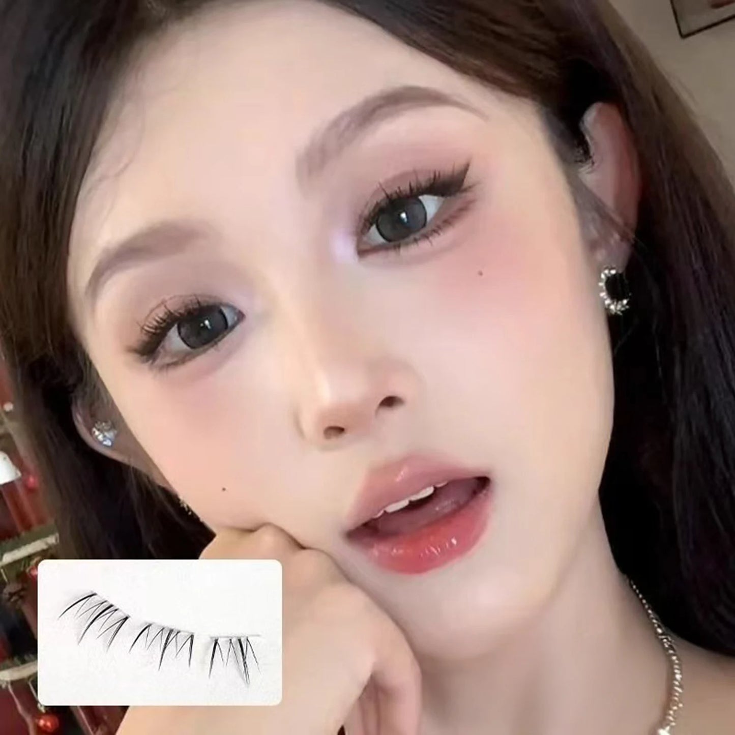 No Glue Need Bottom Eyelashes Comic Lower Lash Extension Clusters Natural Self Adhesive False Eyelashes Reusable Eye Makeup Tool