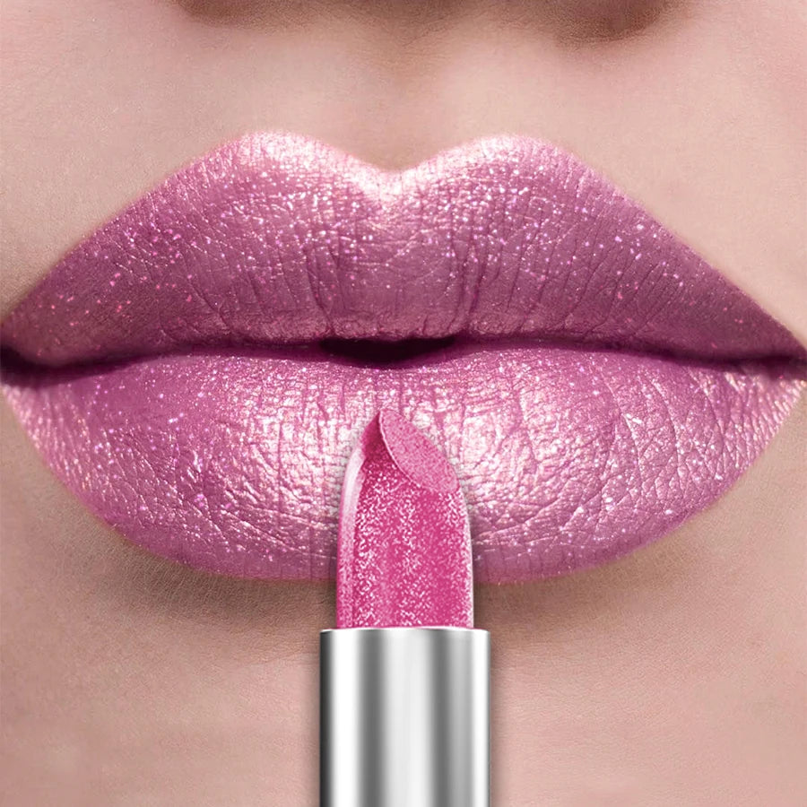 21Colors Bold & Intense Glitter Shiny Metallic Lipstick Pearlescent Lip Tint,Long Lasting Lip Senior Matte Lip Makeup Gifts for