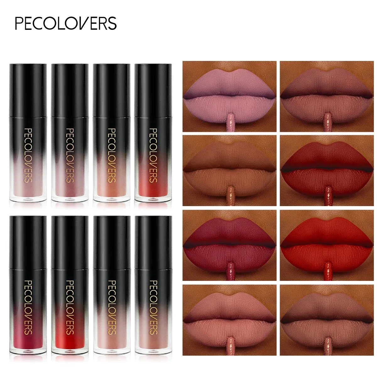 Long Lasting Lipstick Lip Gloss Makeup Waterproof Velvet Non-stick Cup Lip Tint Sexy Black Liquid Lip Stick
