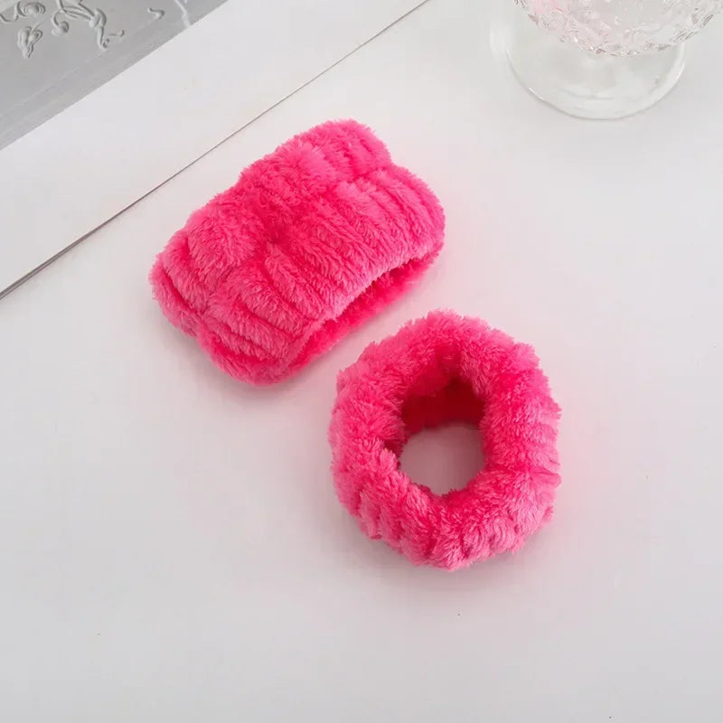 Women Makeup Coral Fleece Headband Wash Face Soft Hair Holder Elastic Top Knot Hairbands Girl Headwear Hair Accessories