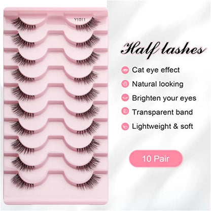 YSDO Half Eyelashes 3/5/10 Half Lashes Soft Natural Cat Eye Lashes Makeup Tool Extension Fluffy Faux Cils maquiagem Half Lashes