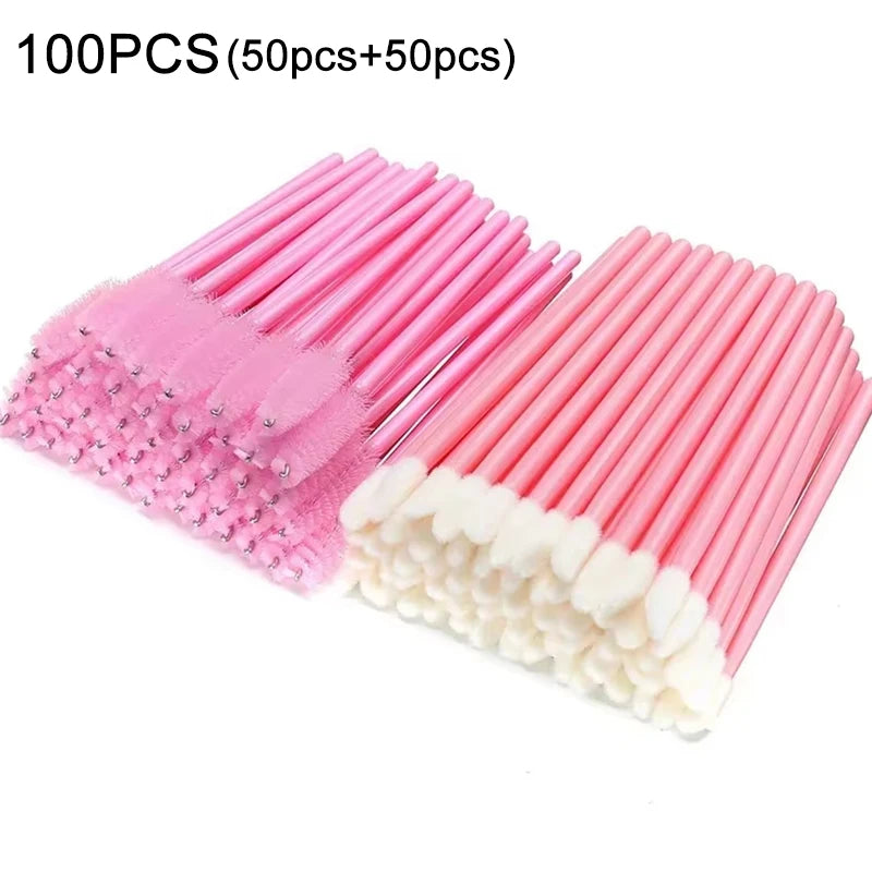 50/1000pcs Disposable Eyelash Brushes Eyelashes Extension Tools Eyebrow Brush Mascara Wands Applicator Spoolers Makeup Tools