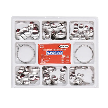 100pcs Dental Sectional Matrix Contoured System Metal Dentistry Resin Clamping Seperating Ring Autoclavable dental