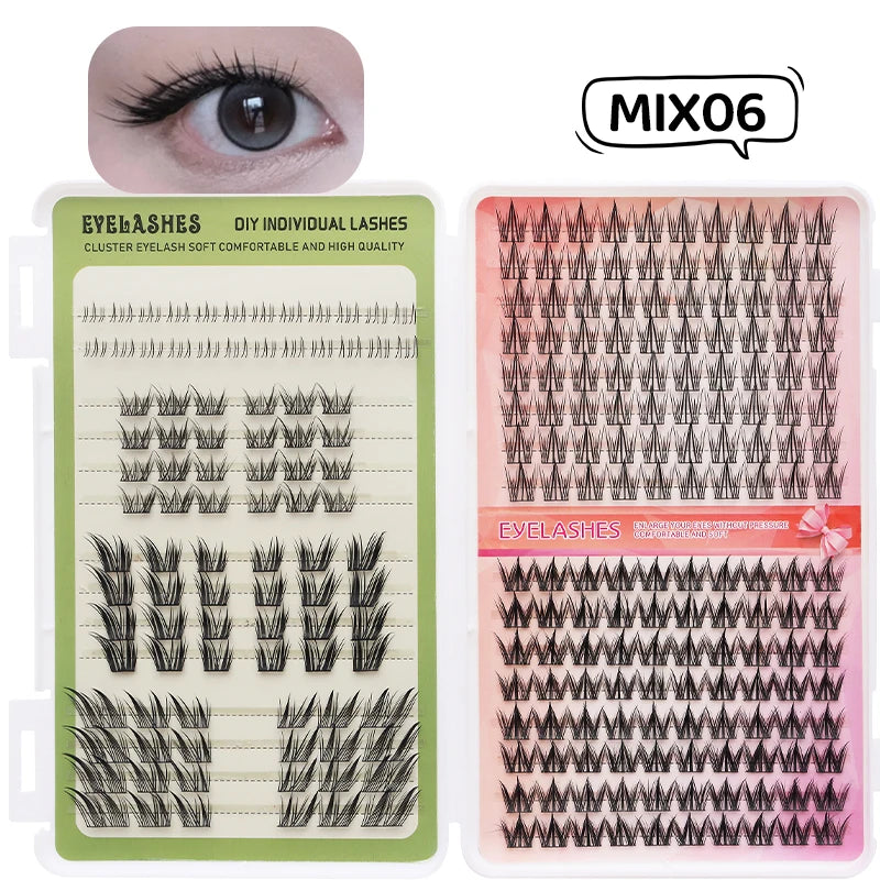Individual Lashes Eyelash Book Clusters Extensions False Eyelash DIY at Home Cluster Eyelash Extensions Makeup Kit Lashes