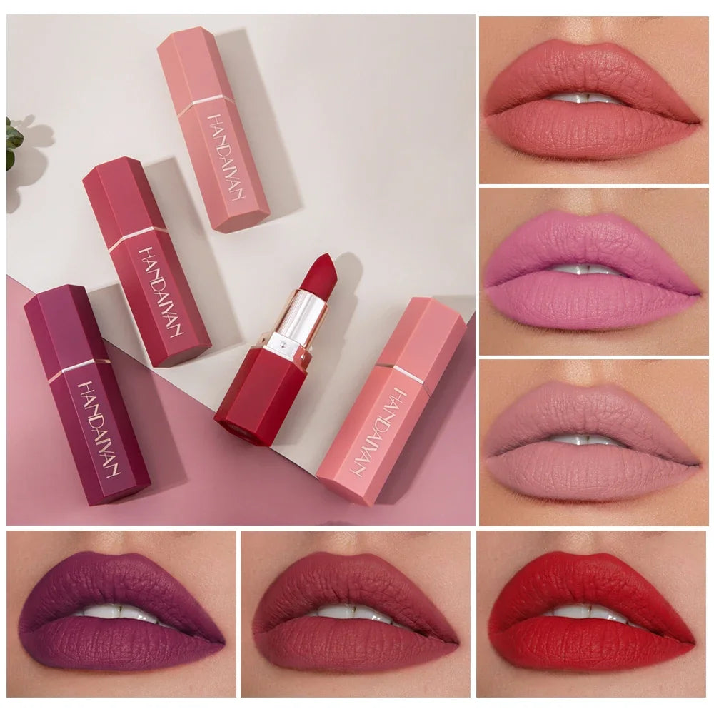 6 Colors Sexy Matte Lipstick Waterproof Long Lasting Color Rendering Non-stick Velvet Lips Liner Pencil Woman Makeup Cosmetics