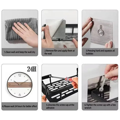 1/2/3pcs Aluminum Alloy No Drill Wall Bathroom Shelf Shampoo Rack Makeup Storage Organizer Shower Shelf Bathroom Accessories