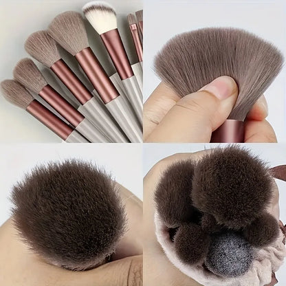 13pcs Makeup Brush Set Ultra-Soft Synthetic Hair Brushes for Foundation Blush Eyeshadow Ideal Gift for Christmas Holiday