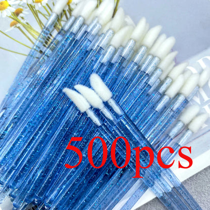 500pcs Disposable Lip Brush Makeup Brushes Eyelashes Extension Applicator Lipstick Wands Set Cosmetic Colourful Make Up Tools