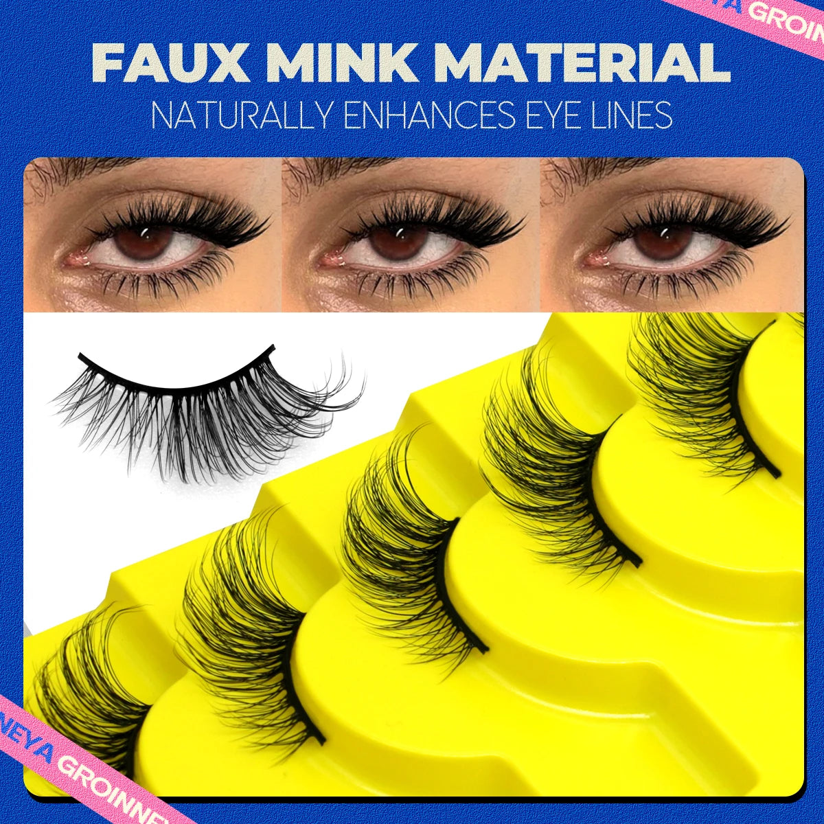 GROINNEYA Half Lashes 5/7/10 Pairs Half Lashes Soft Natural Cat Eye Lashes Makeup Tool Fake Eyelashes Extension Fluffy Faux Cils