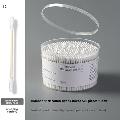 500PCS Disposable Cotton Swab Box With Double End Round Head For Makeup And Makeup Removal Daily Cleaning Pet Care Multi-purpose
