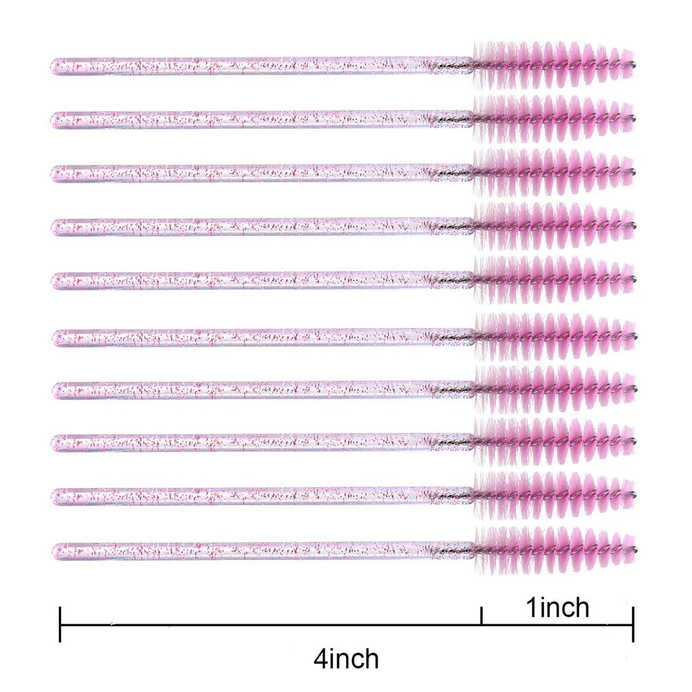 100Pcs Crystal Eyelash Brush Disposable Mascara Wands Eyelash Extension Microbrush Eyebrow Applicator Makeup Brush