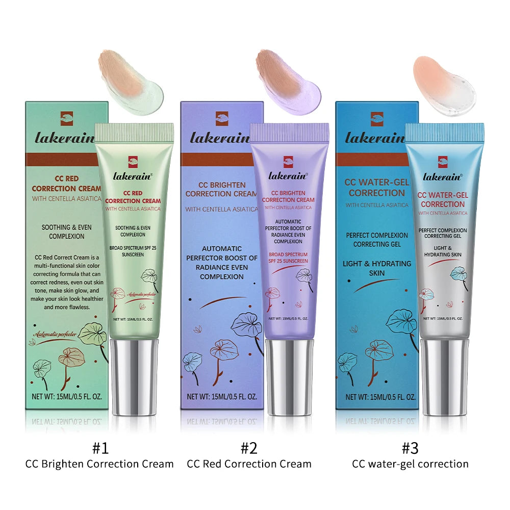3Pcs /Set CC Cream Centella Korean Makeup Foundation Foundation Cream for Face Base Makeup Color Changing Liquid Foundation