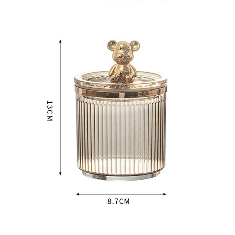 Transparent Acrylic Cotton Swab Storage Box Desktop Dust-Proof Makeup Removal Cotton Lipstick Cosmetics Storage Organization