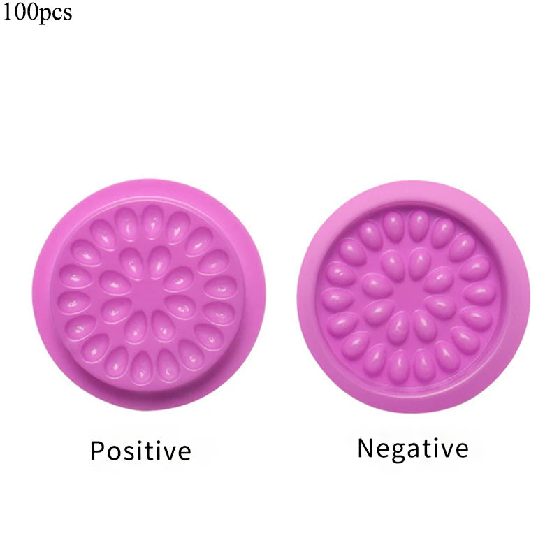 20/100pcs Eyelash Glue Stand Holder Eyelash Extension Supplies Adhesive Pallet Plastic Gasket Eye Lashes Glue Pads Makeup Tool