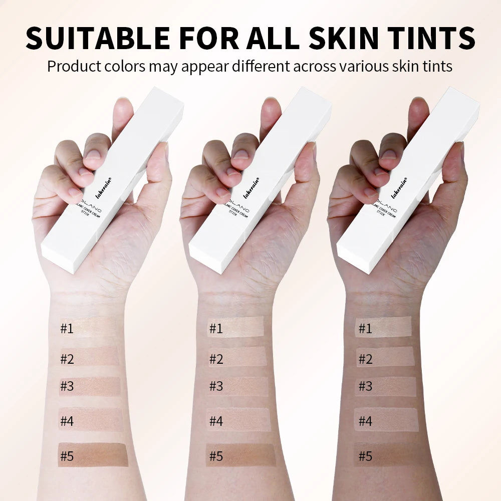 Blanc Cover Cream Stick Changing Foundation Stick Color Changing Foundation with Detachable Brush Hight Coverage Base Makeup