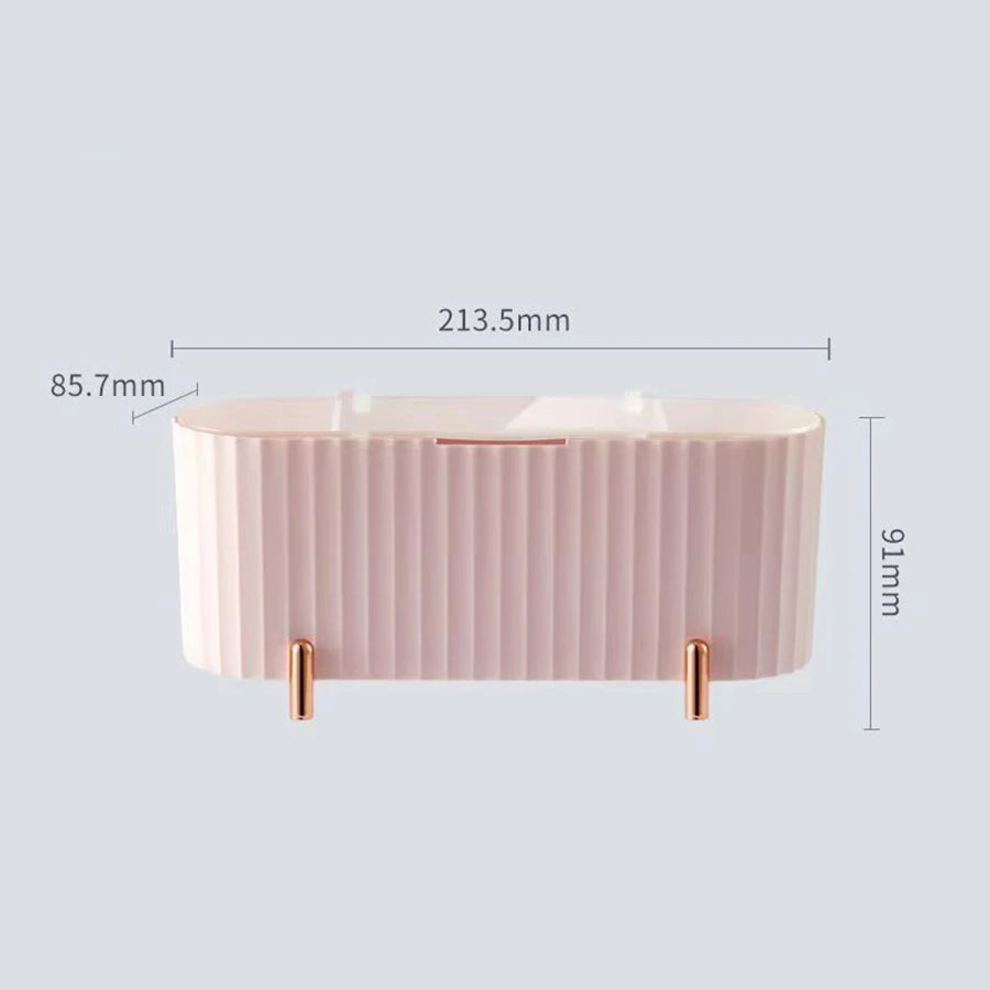 3 Grids Makeup Sponge Puff Storage Box Swab Clear Desktop Organizer Beauty Egg Bathroom Shelf Cleaning Rod Beauty Tool Container