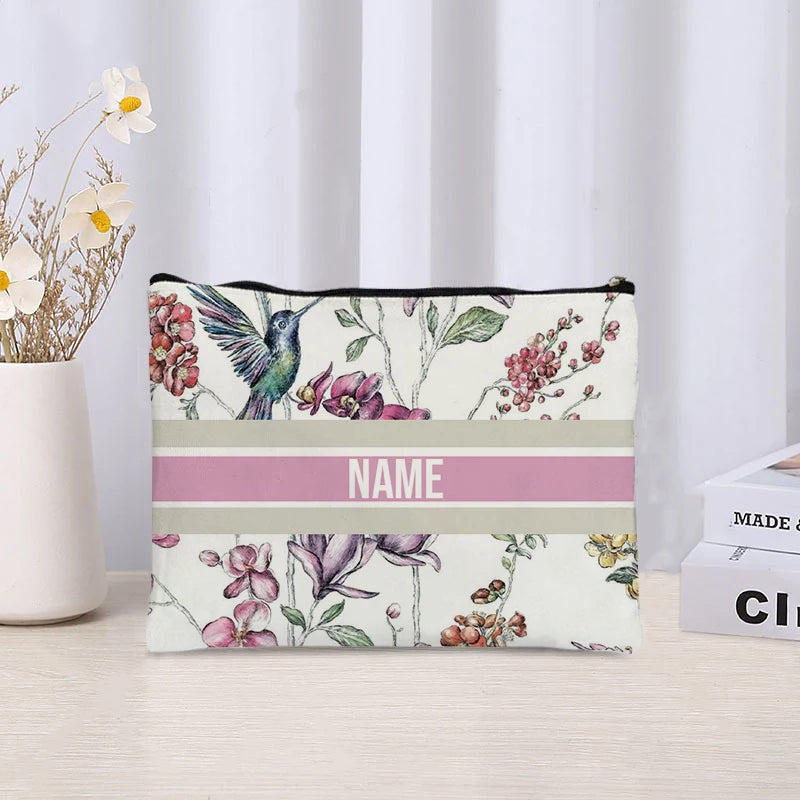 Custom Makeup Bag Trendy Canvas Travel Cosmetic Organizer Luxury Wedding Bridesmaid Gift Purse Vintage Brand Side Bag for Ladies