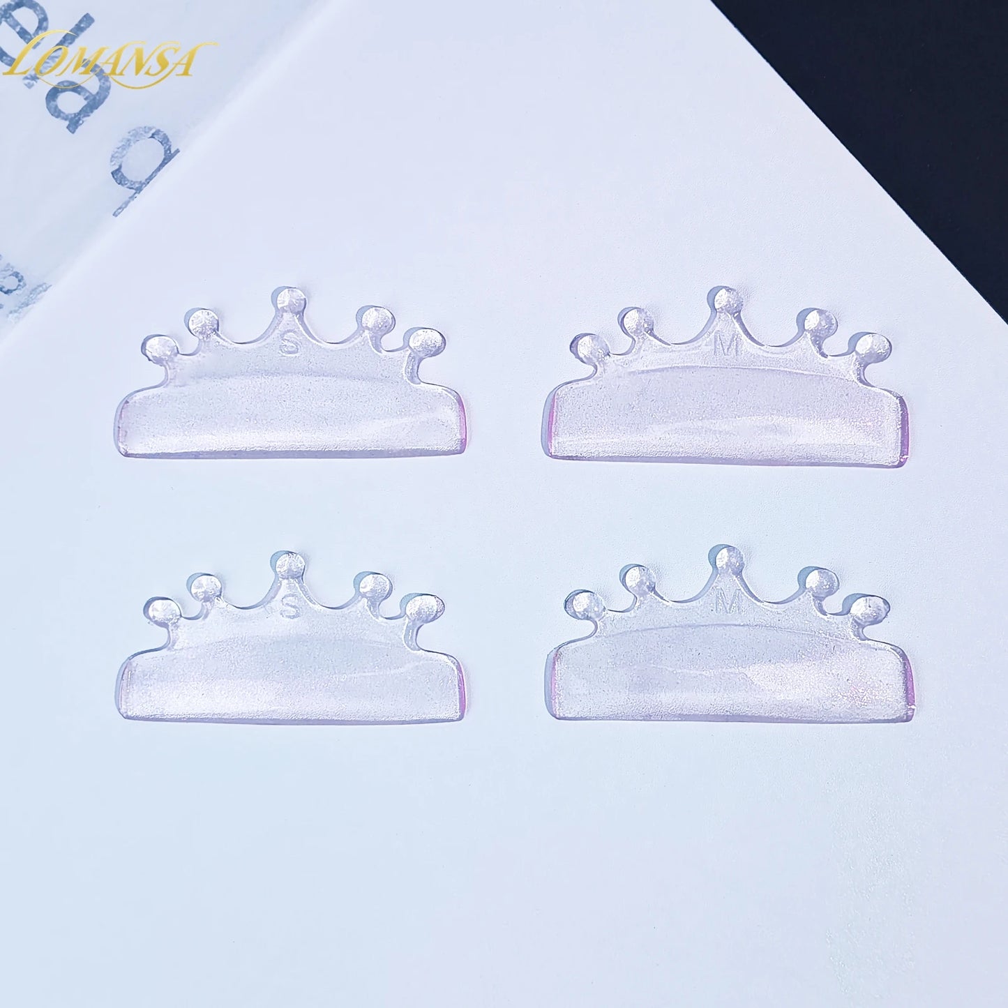 Lomansa 4Pcs Silicone Lash Perm Pads Softening Lifting Lashes Rod Shield Self-Adhesive 3D Eyelash Curler Accessories Makeup Tool