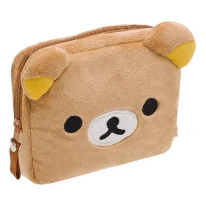 New Rilakkuma Storage Bag Cute Makeup Organizer Cartoon Bear Plush Multi Case Kawaii Cosmetic Bags Vanity Beauty Case