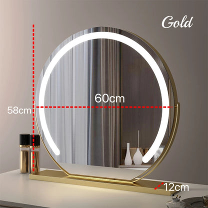 Vanity Makeup Mirror with Lights Detachable 15x Magnification 3 Color Lighting Modes Touch Screen Control 360°Rotation