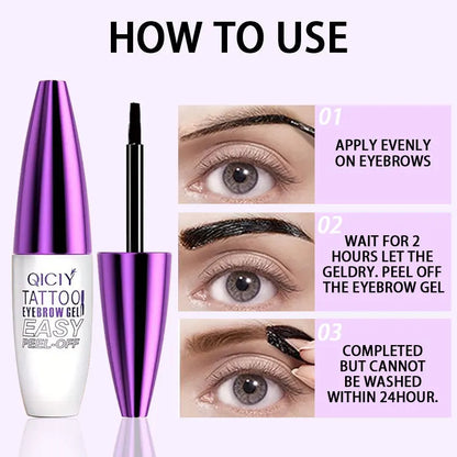 Tear off eyebrow gel, long-lasting color fixing, waterproof and sweat proof, natural makeup effect, suitable for beginners