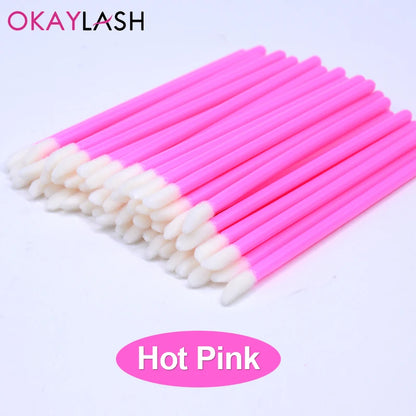 Okaylash Disposable Glitter Eyelash Extension Cleaning Brushes Crystal Micro Lip Gloss Applicator Shining Cleaner Makeup Tools