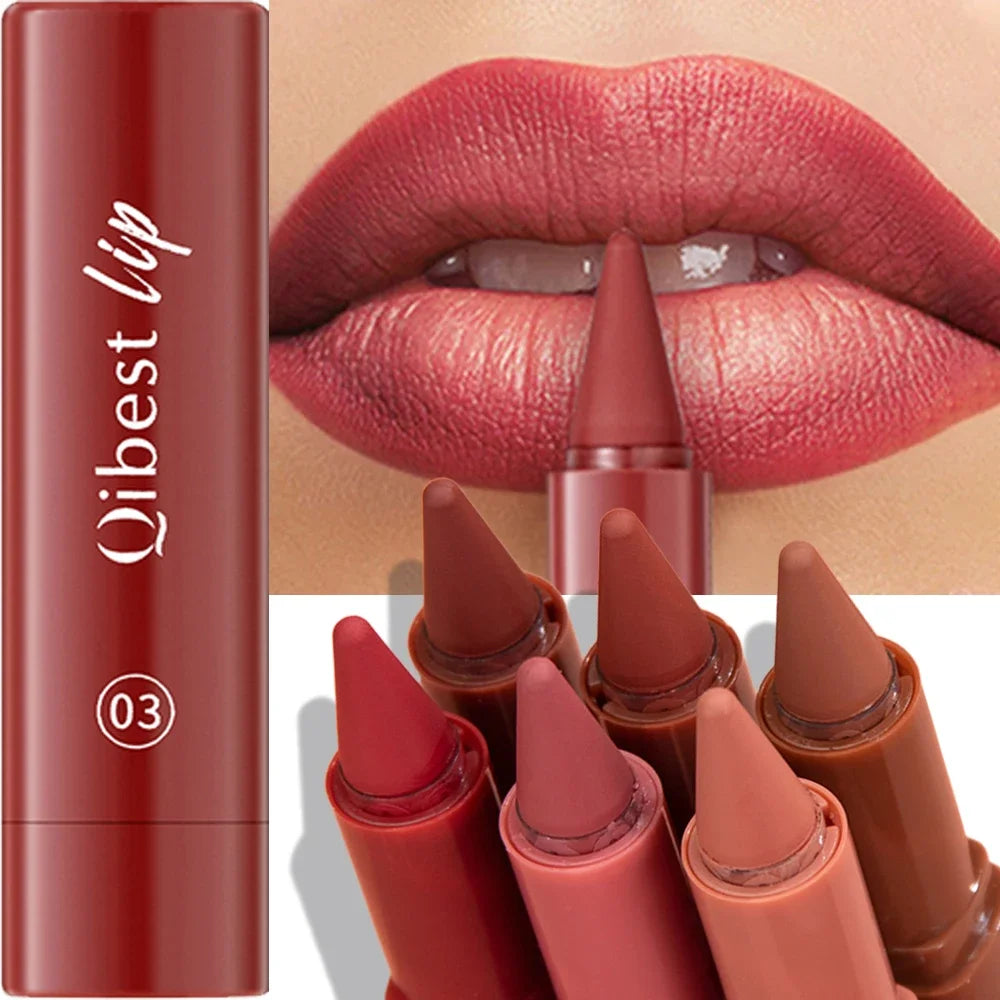 Lipstick Contouring Pencil Lip Liner 6 Color Velvet Matte Waterproof Long Lasting Smudge Proof Lip Stick Lips Makeup Cosmetic