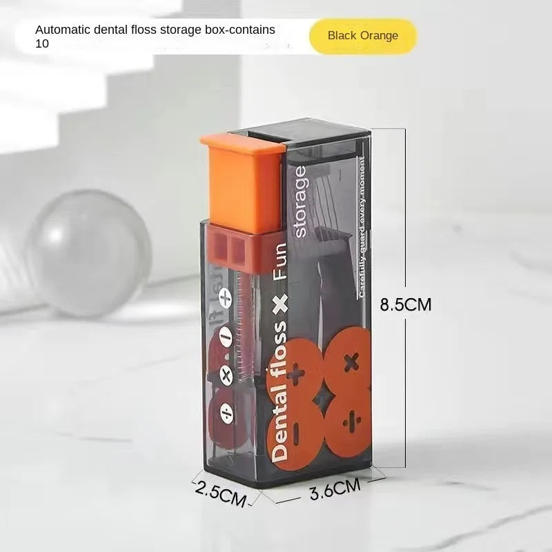 Automatic Dental Floss Storage Box Pop-Up Dental Floss Dispenser With 10Pcs Floss Dental Oral Hygiene Care Portable