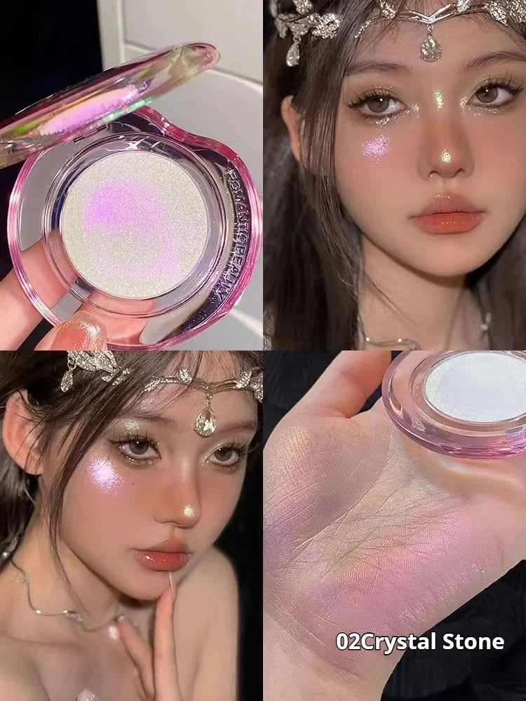 RMT High Gloss Chameleon Highlight Matte Purple Fine Powder Blusher Shiny Face Brightening Integrated Plate Makeup