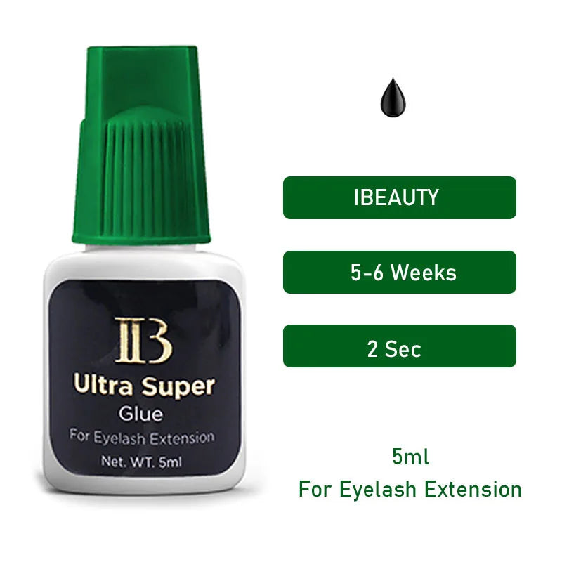 1 Bottle Original IB Super Plus Glue for Eyelash Extensions 5ml Korea Professional IB Gold Wine Red Cap Glue Makeup Tools Shop