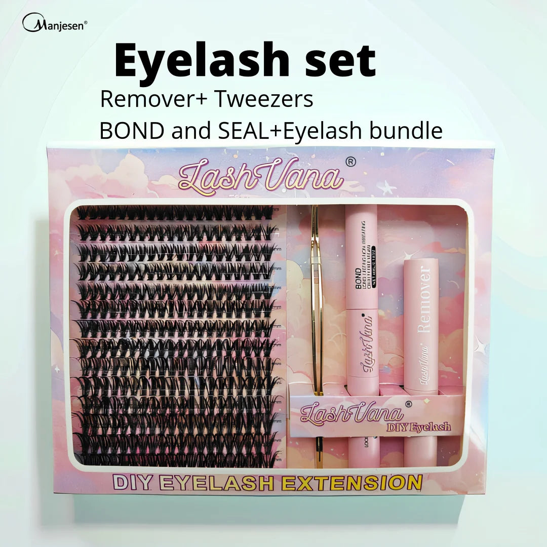 Eyelashes 280 PCS 8-16mm Clusters Lash Bond and Seal Makeup Tools DIY Lashes Extension Kit for Gluing  Lashes Gluing Glue