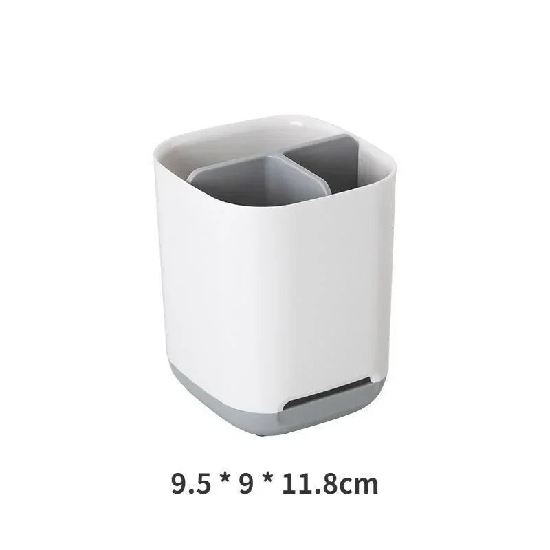Electric Toothbrush Makeup Brush Holder Toothpaste Storage Case Large Capacity Detachable Portable with Drain Hole Storage Rack