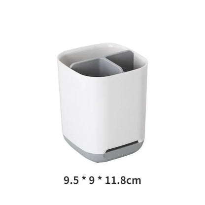 Electric Toothbrush Makeup Brush Holder Toothpaste Storage Case Large Capacity Detachable Portable with Drain Hole Storage Rack