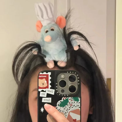 New Ratatouille Hairband Cartoon Anime Cute Plush Doll Hairpin Funny Headband Cute Headdress Creative Headband Girl Gifts