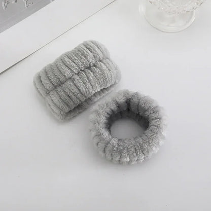 Women Makeup Coral Fleece Headband Wash Face Soft Hair Holder Elastic Top Knot Hairbands Girl Headwear Hair Accessories