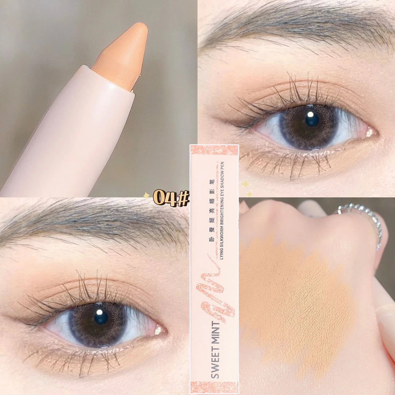 White Eyeliner Shiny Glitter Eyeshadow Stick Eye Liner Pen 15 Colors Matte Brown Pink Pearlescent Eyes Makeup Brighten Silkworm