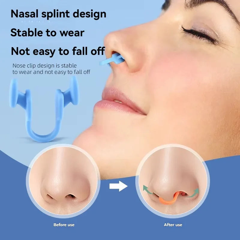 2pcs Silicone Elastic Nose Clip Stop Snoring Device Anti-Snoring Supplies for Better Sleep