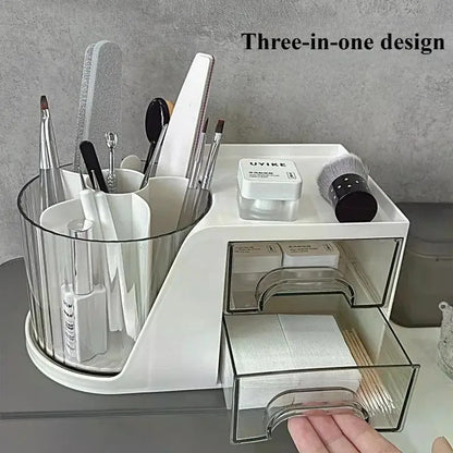 Nail Tool Storage Box Swab Container Nail Accessories Organizer Box Makeup Brush Holder Nail Art Pen Storage Box Nail Tool Stora
