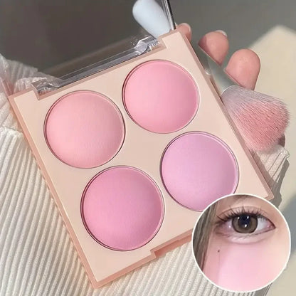 Waterproof Matte Blush Palette 4 Colors Long-Lasting Multi-Look Makeup Unisex Safe Certified Great Gift Choice