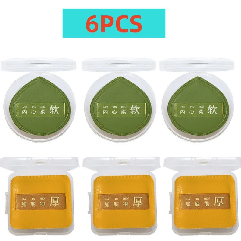 YS0080-100-Point Cotton Cushion Puff - Makeup Artist Grade, Non-Powder Absorbing, Thick Q-Elastic, Dry/Wet Dual-Use