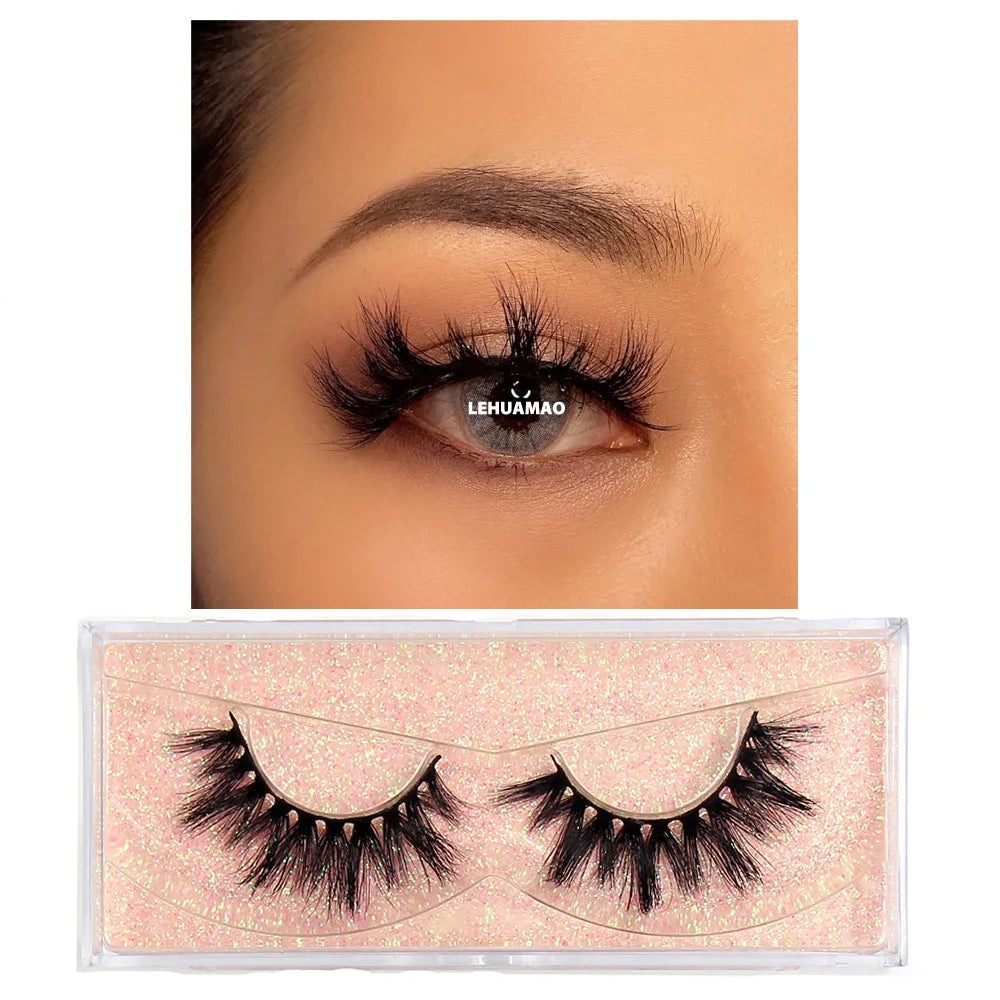 LEHUAMAO Eyelashes 3D Mink Lashes natural mink lashes for daily wear soft lashes Eyelash extension real Eyelash for makeup D103